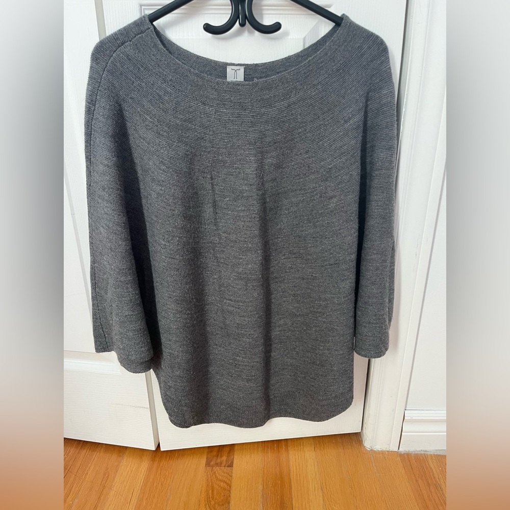Tristan Gray Knit pancho Sweater